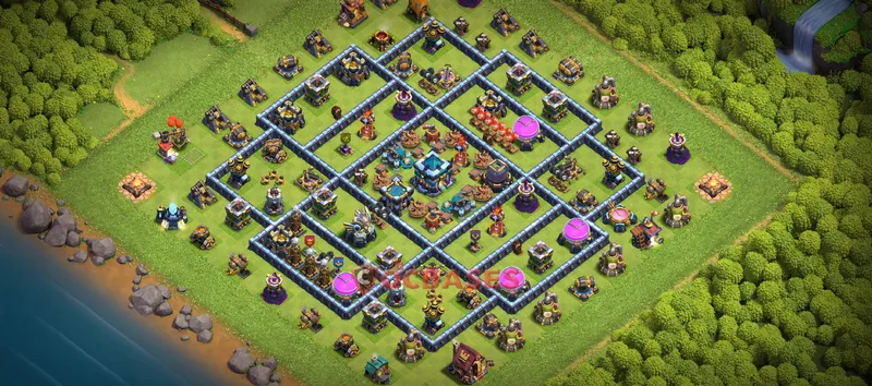 Town Hall 13 Base -trophy – Layout id: g2hor base layout