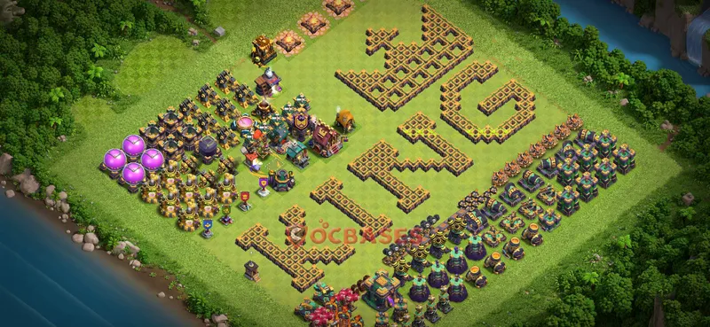 Town Hall 14 Base -progress base – Layout id: 7gsiu base layout