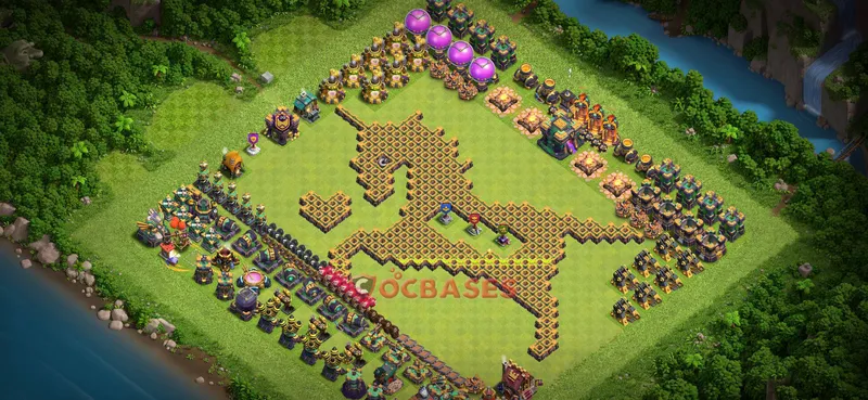 Town Hall 14 Base -progress base – Layout id: kstyq base layout
