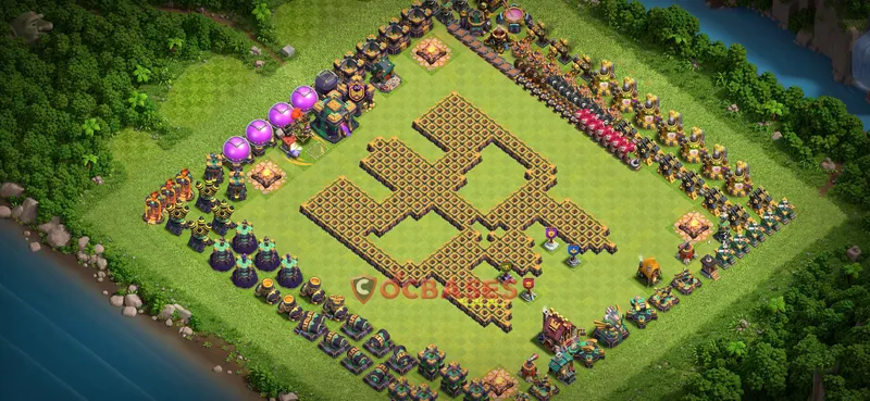 Town Hall 14 Base -progress base – Layout id: r0i7o base layout