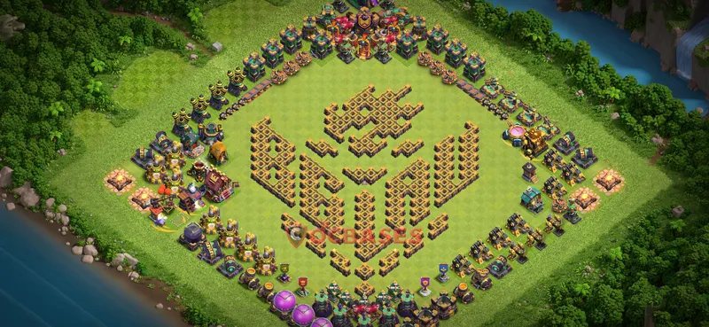 Town Hall 14 Base -progress base – Layout id: exy4b base layout