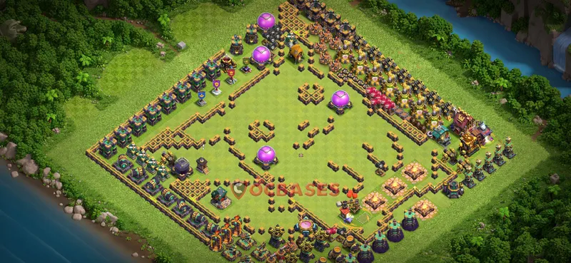 Town Hall 14 Base -progress base – Layout id: u3z8i base layout