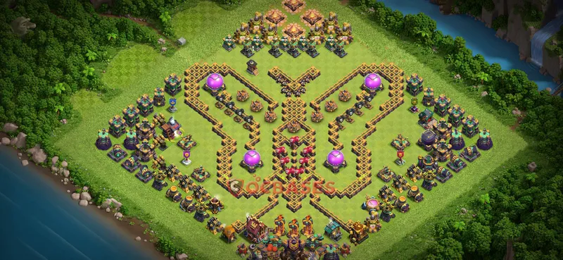Town Hall 14 Base -progress base – Layout id: zckro base layout