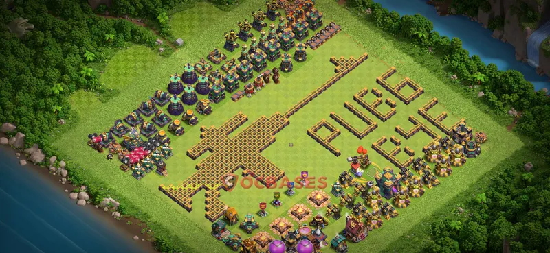 Town Hall 14 Base -progress base – Layout id: wd3zr base layout