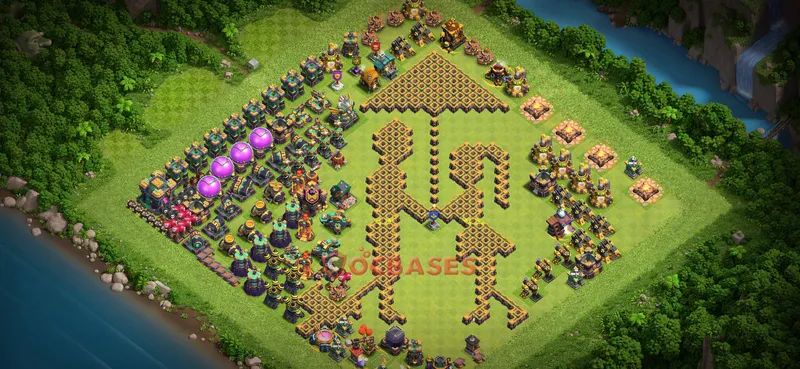 Town Hall 14 Base -progress base – Layout id: k1o3e base layout