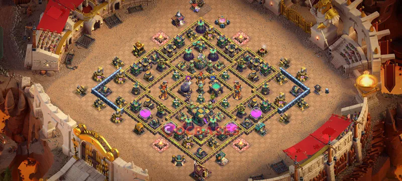 Town Hall 14 Base -hybrid – Layout id: ehz7w base layout