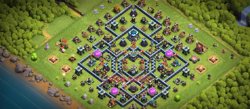 Town Hall 13 Base -hybrid – Layout id: g0fwh base layout