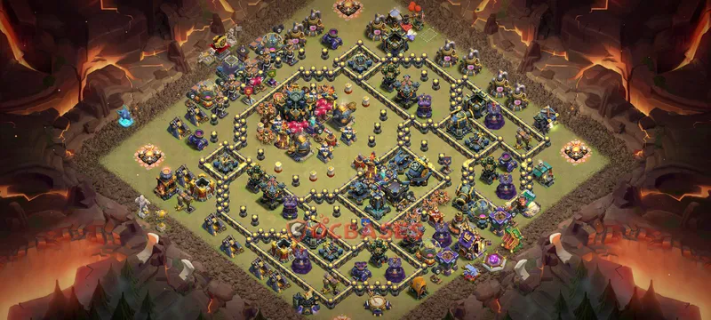 Town Hall 17 Base -war – Layout id: qc2lh base layout, image 1