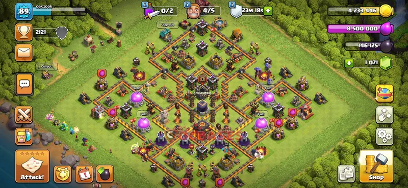Town Hall 10 Base -hybrid – Layout id: nyg4p base layout, image 2