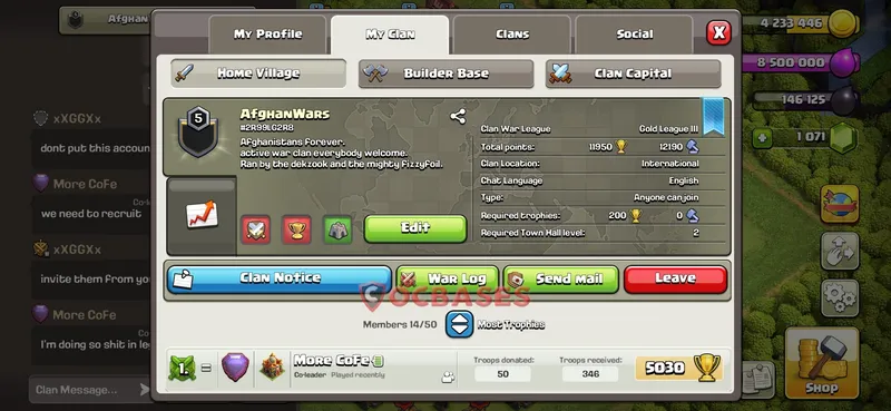 Town Hall 10 Base -hybrid – Layout id: nyg4p base layout, image 1