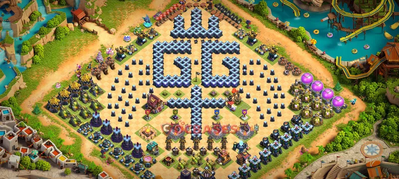 Town Hall 13 Base -fun – Layout id: dv2fv base layout