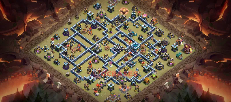 Town Hall 13 Base -trophy – Layout id: 43b5u base layout