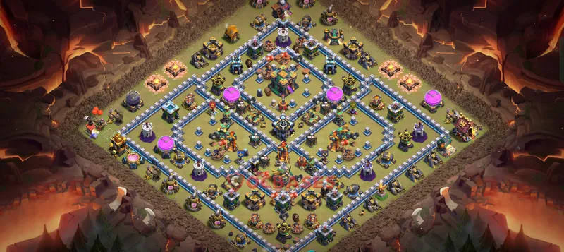Town Hall 14 Base -war – Layout id: dmj1f base layout