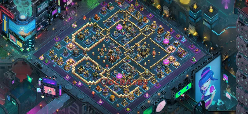 Town Hall 17 Base -hybrid – Layout id: wv343 base layout, image 1