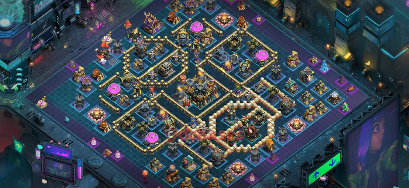 Town Hall 17 Base -hybrid – Layout id: 6954t base layout