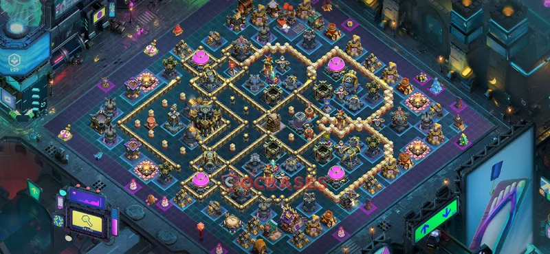 Town Hall 17 Base -hybrid – Layout id: 5p8ar base layout
