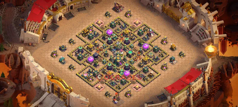 Town Hall 14 Base -hybrid – Layout id: enzy6 base layout