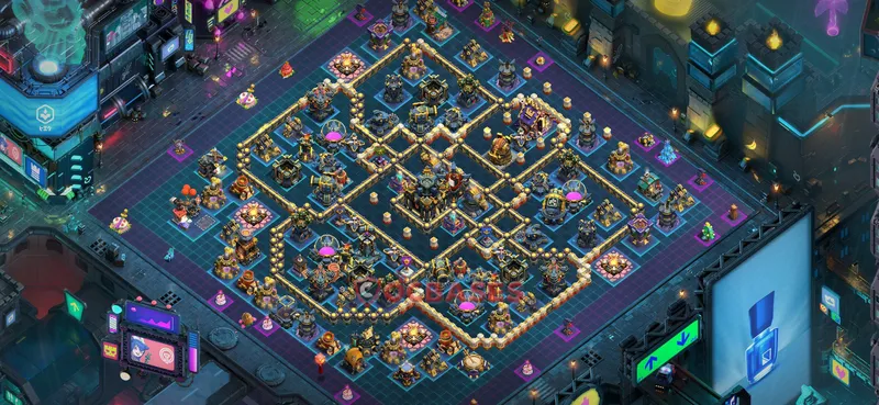 Town Hall 17 Base -hybrid – Layout id: ygn4b base layout, image 2