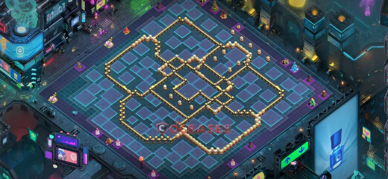 Town Hall 17 Base -hybrid – Layout id: ygn4b base layout, image 1