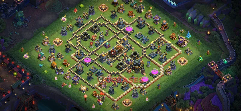 Town Hall 17 Base -hybrid – Layout id: mxhg5 base layout, image 2