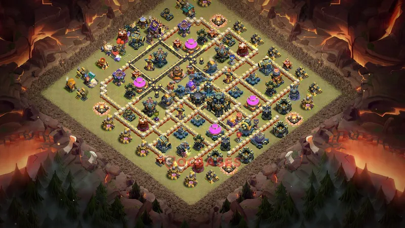 Town Hall 17 Base -war – Layout id: xwd07 base layout
