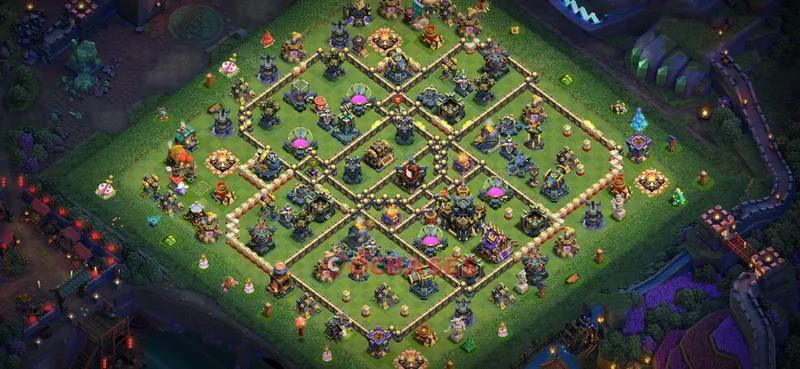 Town Hall 17 Base -hybrid – Layout id: omv2o base layout