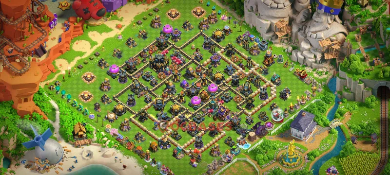 Town Hall 17 Base -hybrid – Layout id: yf7pm base layout