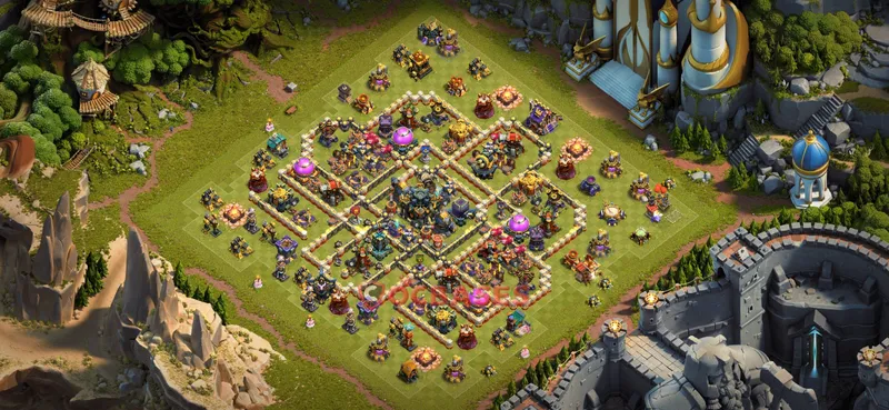 Town Hall 17 Base -trophy – Layout id: pxzba base layout, image 2