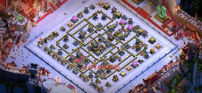 Town Hall 17 Base -hybrid – Layout id: hhjnx base layout