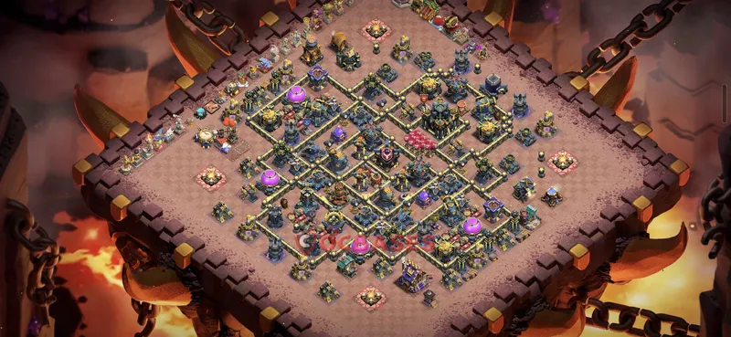 Town Hall 17 Base -hybrid – Layout id: 1ttb4 base layout