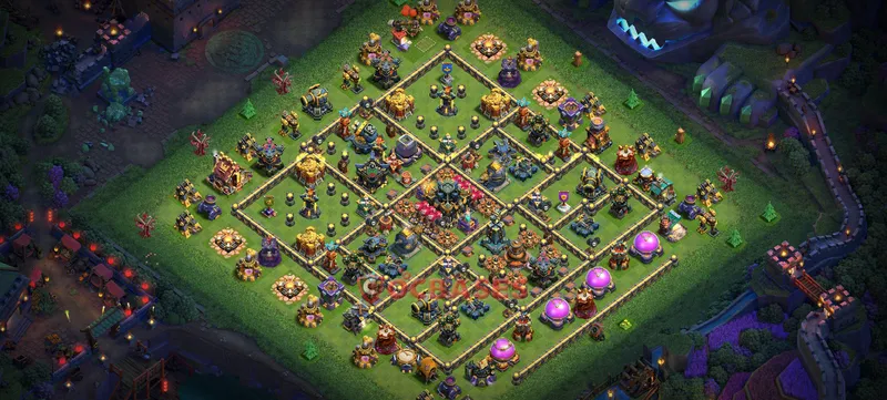 Town Hall 17 Base -war – Layout id: varzg base layout