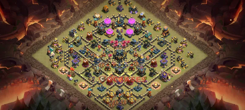 Town Hall 17 Base -trophy – Layout id: ikfuo base layout
