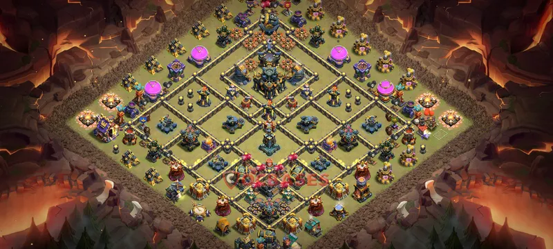 Town Hall 17 Base -trophy – Layout id: uwy2u base layout