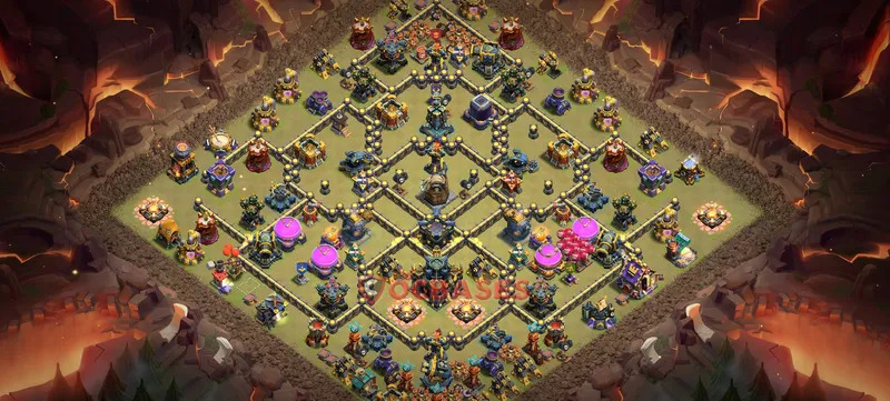 Town Hall 17 Base -war – Layout id: y5yb1 base layout