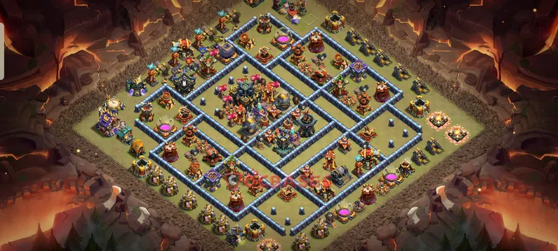 Town Hall 17 Base -war – Layout id: gbogl base layout