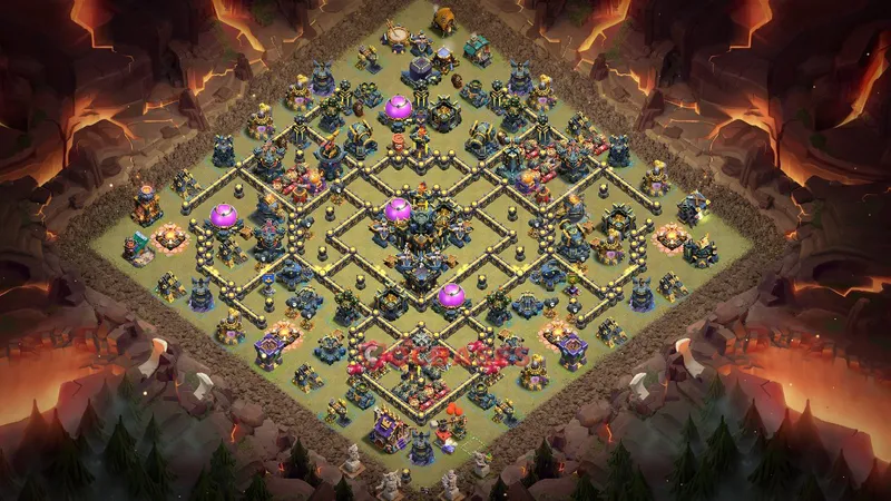 Town Hall 17 Base -war – Layout id: t5yk2 base layout