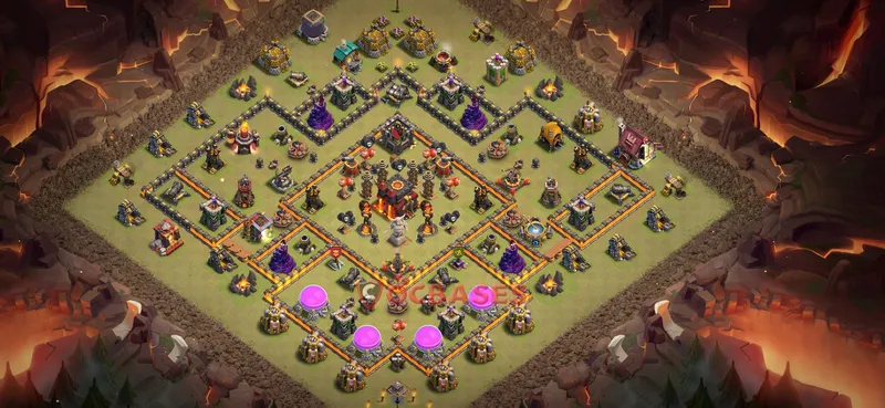 Town Hall 10 Base -hybrid – Layout id: i7168 base layout