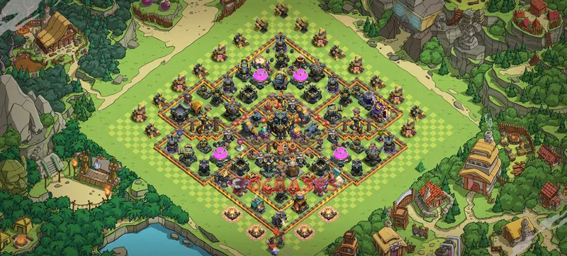 Town Hall 17 Base -war – Layout id: 203em base layout