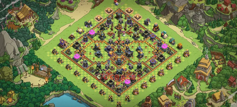 Town Hall 17 Base -war – Layout id: v22ol base layout