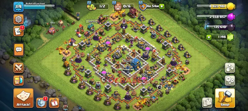 Town Hall 12 Base -hybrid – Layout id: cpoqt base layout