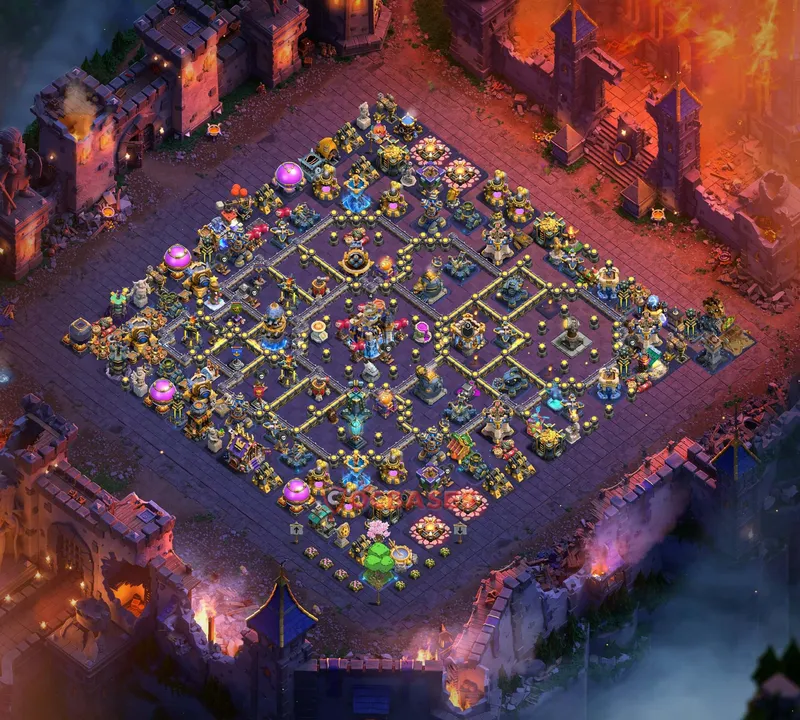 Town Hall 18 Base -trophy – Layout id: 25euf base layout