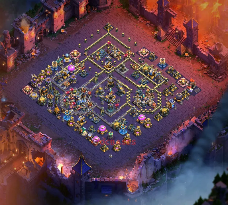 Town Hall 18 Base -trophy – Layout id: 7fulk base layout