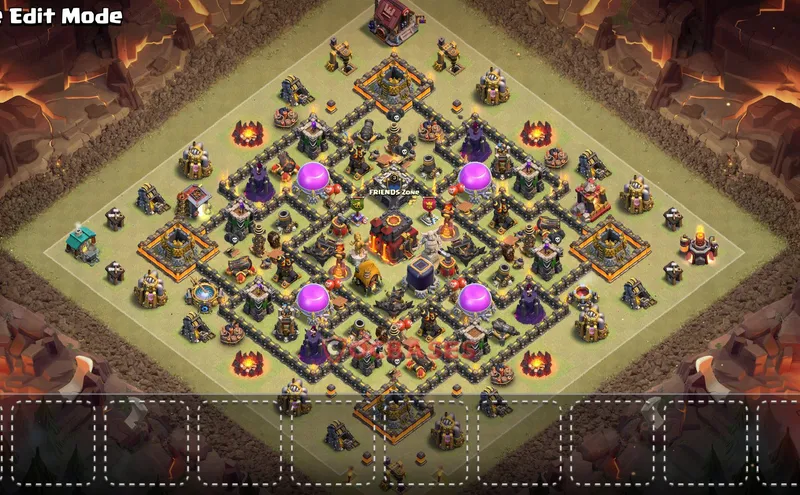 Town Hall 10 Base -hybrid – Layout id: qvuti base layout