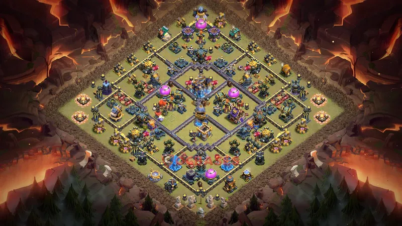 Town Hall 18 Base -war – Layout id: fujow base layout