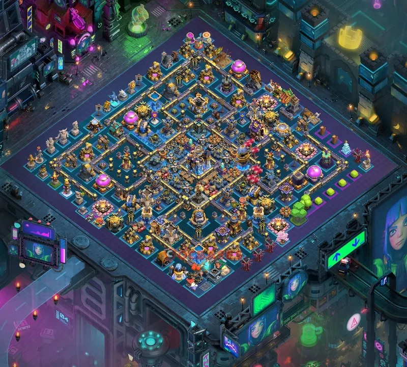 Town Hall 18 Base -trophy – Layout id: eyies base layout