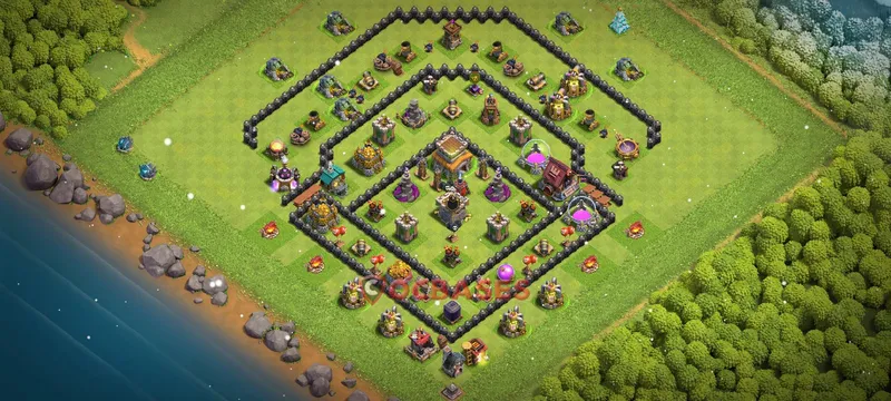 Town Hall 8 Base -war – Layout id: pgh7d base layout