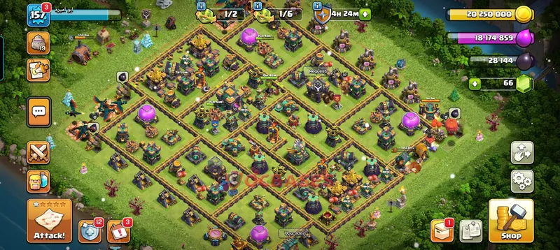 Town Hall 14 Base -trophy – Layout id: 0m4zb base layout