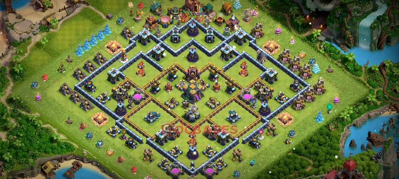 Town Hall 14 Base -trophy – Layout id: nfoyy base layout