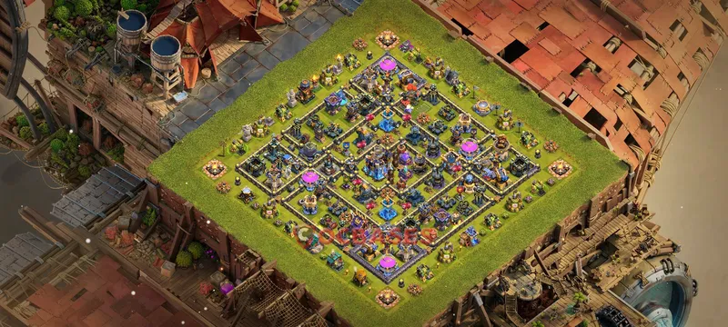 Town Hall 18 Base -trophy – Layout id: m99nv base layout