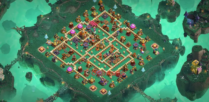 Town Hall 16 Base -cwl – Layout id: h3lcs base layout